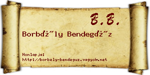 Borbély Bendegúz névjegykártya