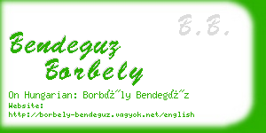 bendeguz borbely business card